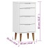 Mesita de noche MOLDE madera maciza de pino blanca 40x35x82