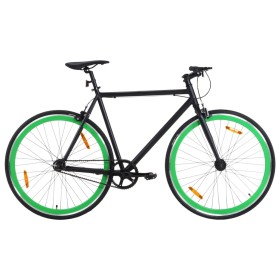 Bicicleta de piñón fijo negro y verde 700c 59