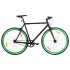 Bicicleta de piñón fijo negro y verde 700c 51