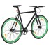 Bicicleta de piñón fijo negro y verde 700c 51