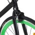 Bicicleta de piñón fijo negro y verde 700c 51