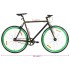 Bicicleta de piñón fijo negro y verde 700c 51