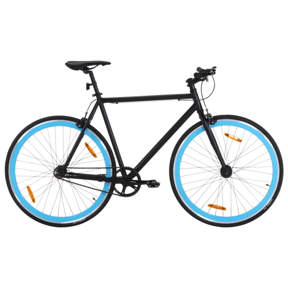 Bicicleta de piñón fijo negro y azul 700c 59