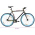Bicicleta de piñón fijo negro y azul 700c 59