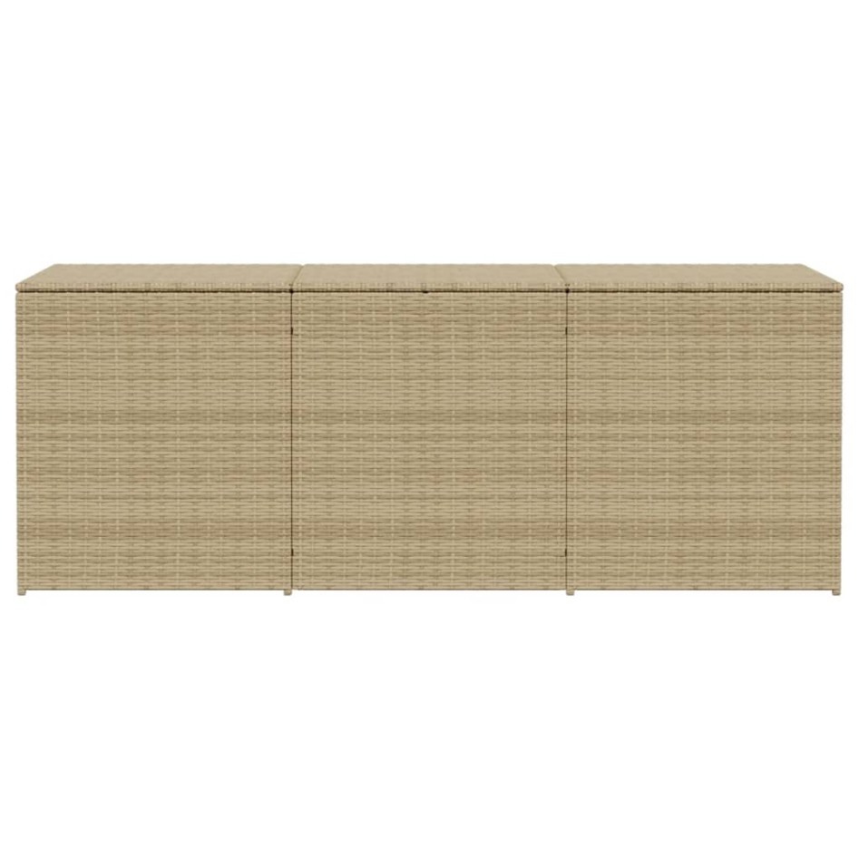 Caja de almacenaje de jardín ratán sintético beige mezcla