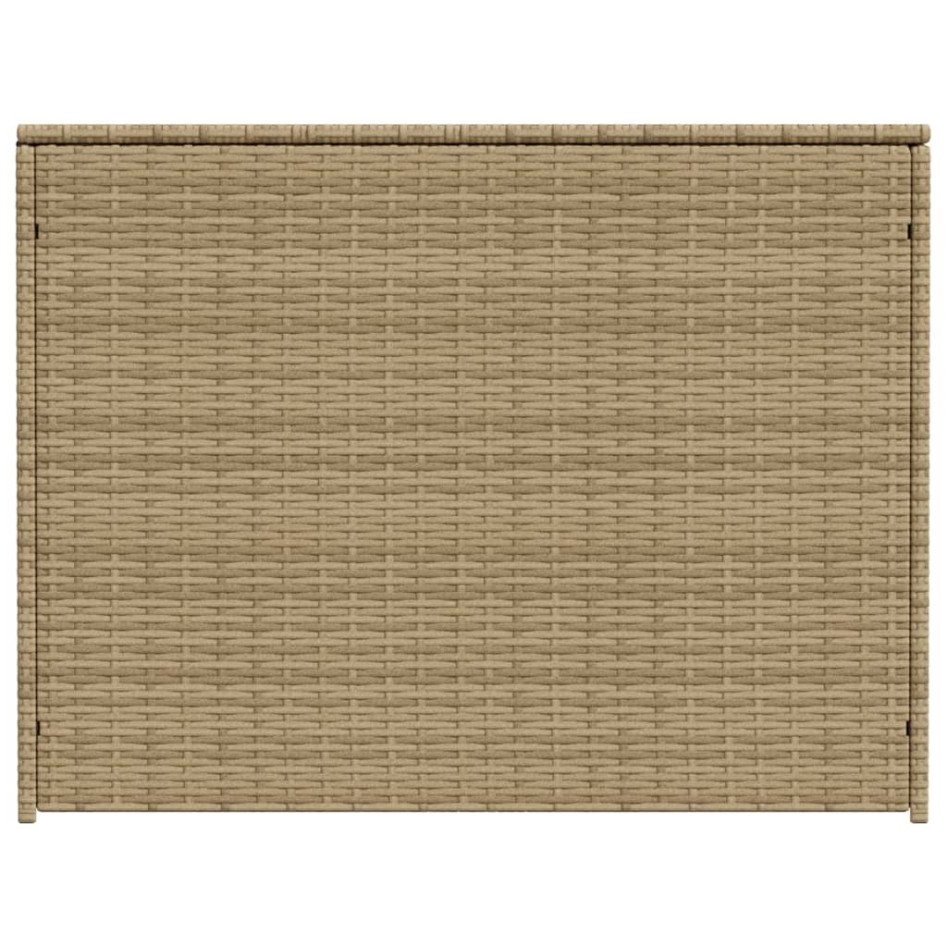 Caja de almacenaje de jardín ratán sintético beige mezcla