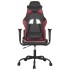 Silla gaming de masaje cuero sintético negro y rojo vino