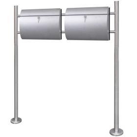 Conjunto de 2 buzones con soporte de acero