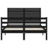 Estructura de cama con cabecero madera maciza negro 120x200