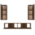 Set de muebles para TV 4 pzas madera contrachapada marrón