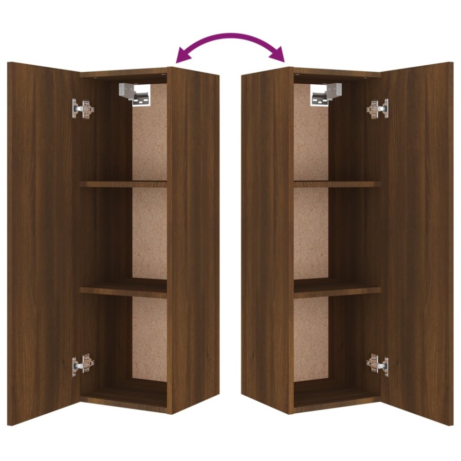 Set de muebles para TV 4 pzas madera contrachapada marrón