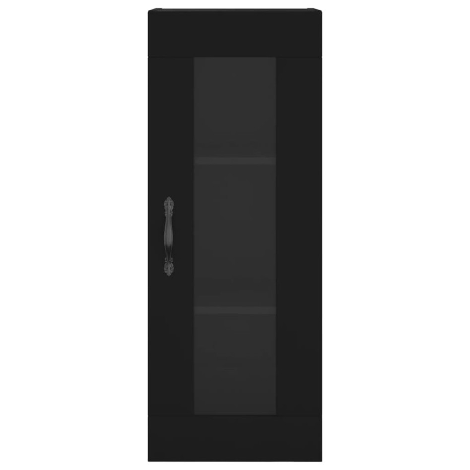 Aparador de madera contrachapada negro 34,5x34x180