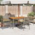 Sillas de jardín con cojín 4 uds ratán PE gris y madera