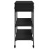 Carrito de cocina de madera de ingeniería negro 105x42x95