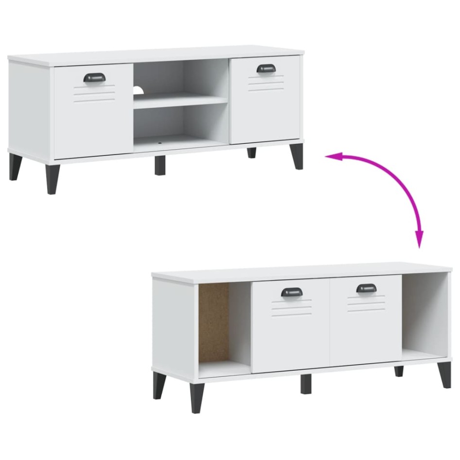 Banco zapatero VIKEN madera maciza de pino blanco 106x35x45