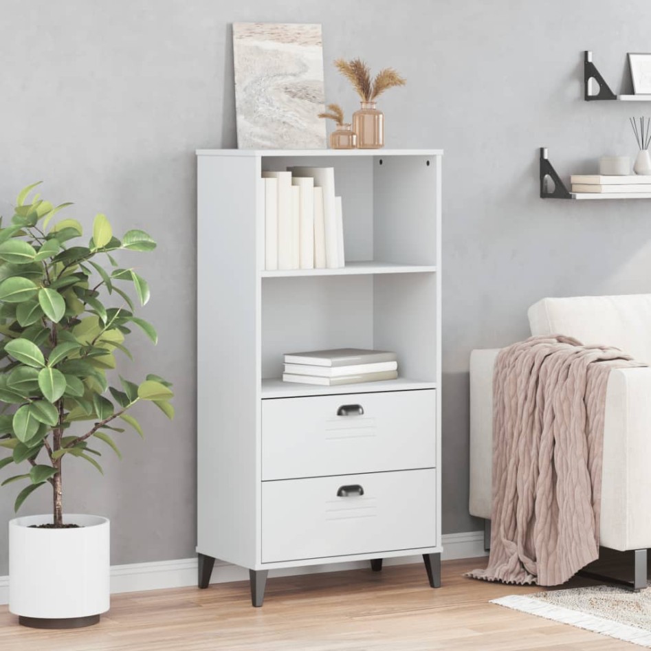 Librería VIKEN madera maciza de pino blanco 60x35x123