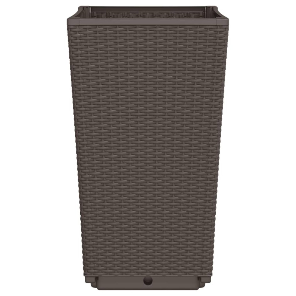 Jardineras 4 unidades PP marrón 32,5x32,5x57