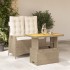 Set comedor de jardín 2 pzas con cojines ratán sintético