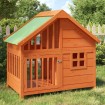 Caseta para perros madera maciza de pino marrón 96x60,5x87 cm