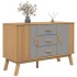 Aparador OLDEN madera maciza pino gris y marrón 114x43x73,5