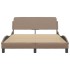 Estructura de cama cabecero cuero sintético capuchino