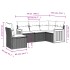 Set de muebles de jardín 5 pzas y cojines ratán sintético