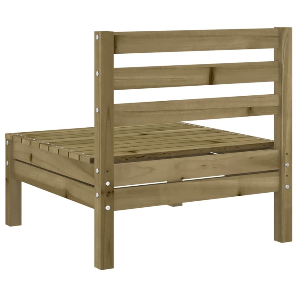 Sofá de jardín sin reposabrazos 4 uds madera pino