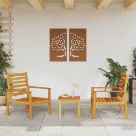 Sillón de jardín 2 unidades madera maciza acacia 66,5x65x81
