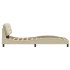 Estructura de cama con cabecero de tela color crema 90x200