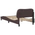 Estructura de cama con cabecero de tela marrón oscuro 90x190