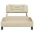 Estructura de cama con cabecero de tela color crema 100x200