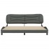 Estructura de cama con cabecero tela gris oscuro 200x200