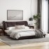 Estructura de cama con cabecero de tela marrón 180x200