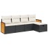 Set de muebles de jardín 5 pzas y cojines ratán sintético