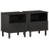 Mesitas de noche 2 uds madera maciza de mango negro 40x33x46