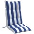 Cojines silla respaldo alto 6 uds tela Oxford rayas azul