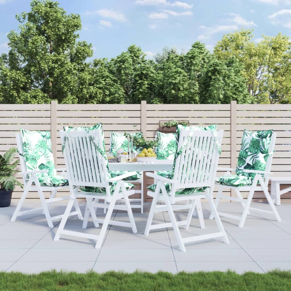 Cojines silla respaldo alto 6 uds tela Oxford estampado