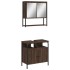 Set de muebles baño 2 pzas madera contrachapada marrón