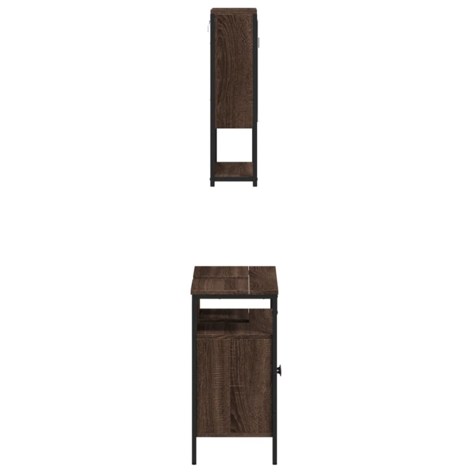 Set de muebles baño 2 pzas madera contrachapada marrón