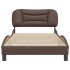 Estructura de cama cabecero cuero sintético marrón 100x200