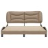 Estructura de cama cabecero cuero sintético capuchino