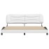 Estructura de cama cabecero cuero sintético blanco 200x200