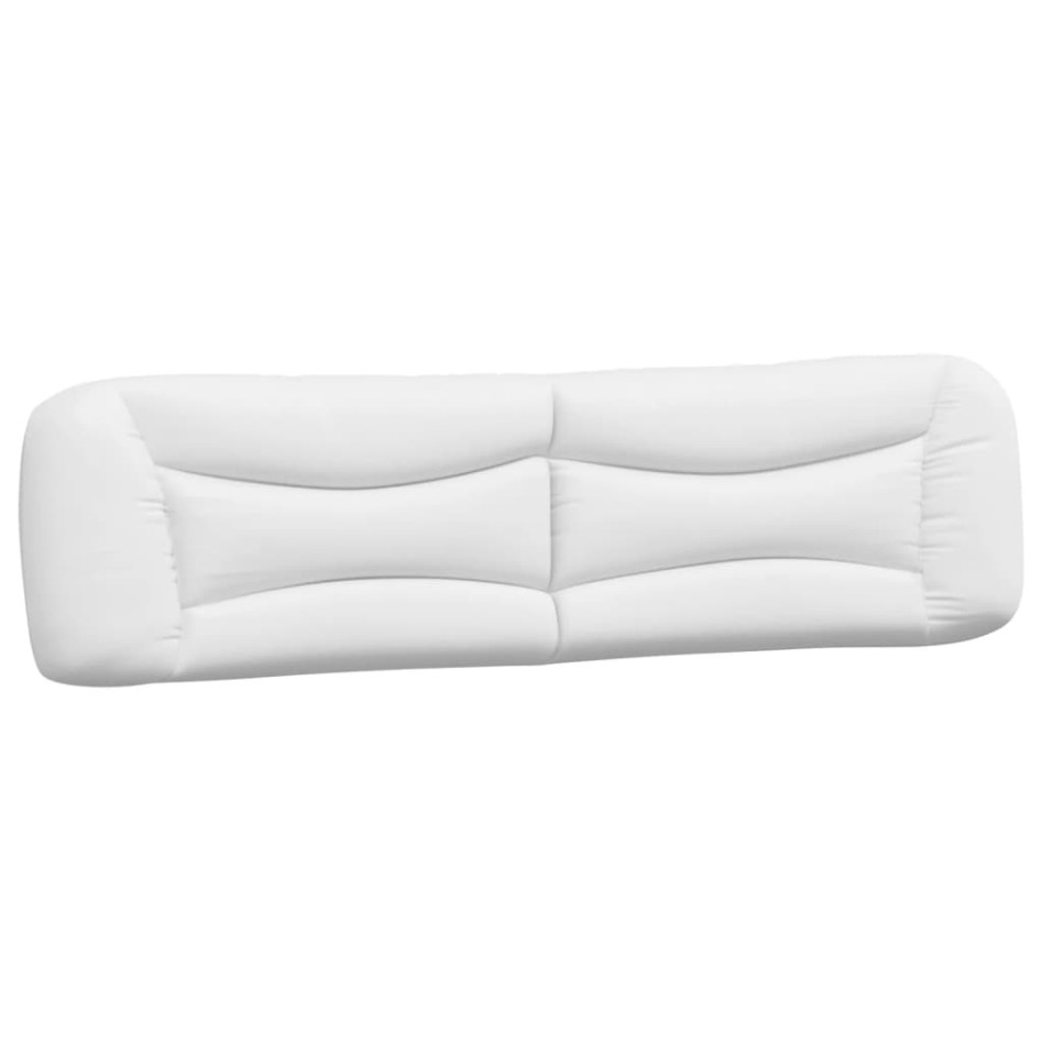 Estructura de cama cabecero cuero sintético blanco 200x200
