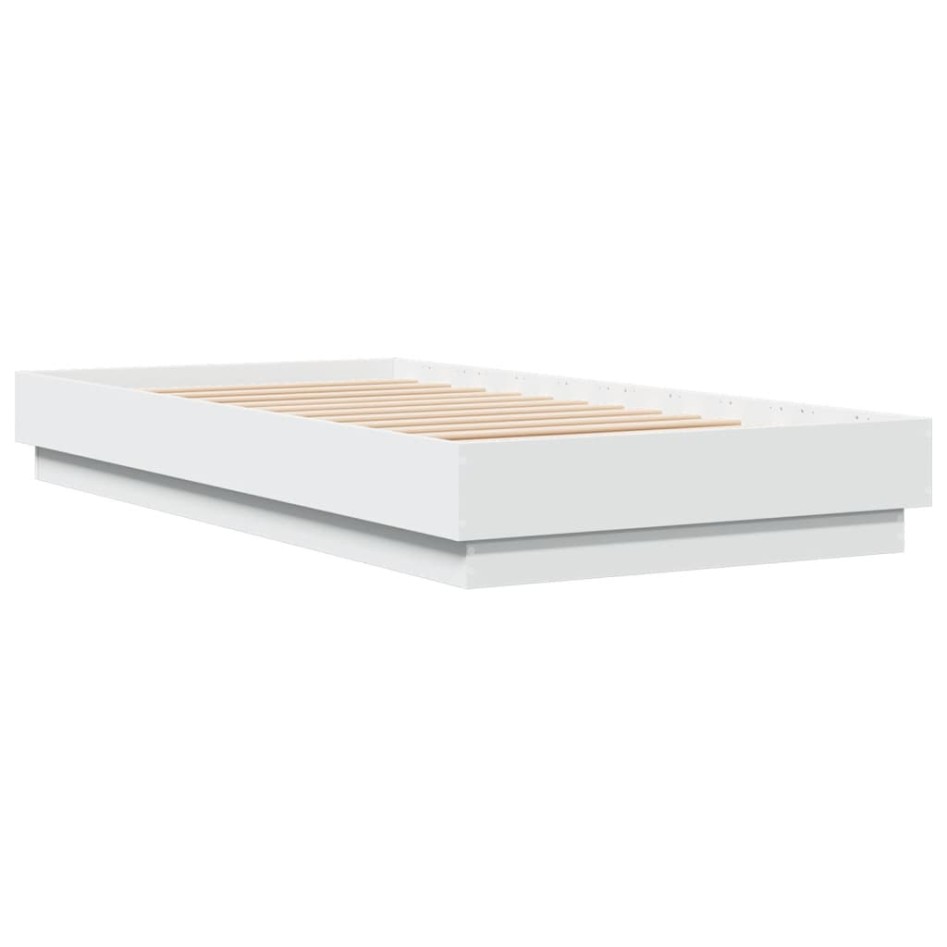 Estructura de cama con luces LED blanco 75x190