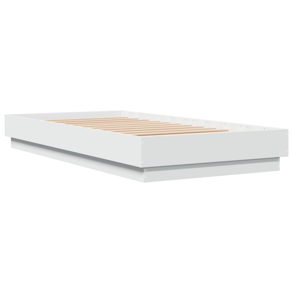 Estructura de cama con luces LED blanco 75x190