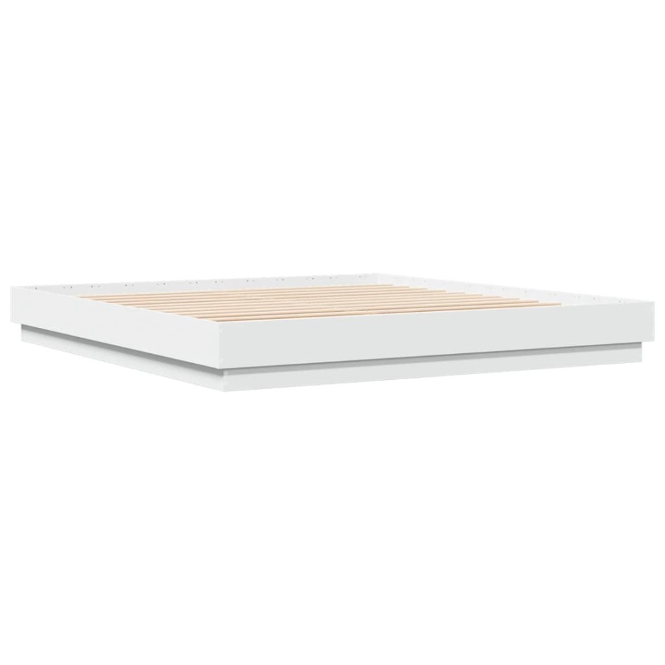 Estructura de cama con luces LED blanco 180x200