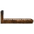 Estructura de cama cabecero luces LED roble ahumado 90x200