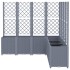 Jardinera con enrejado PP gris 160x160x140