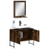 Set de muebles de baño 2 pzas madera ingeniería roble