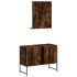 Set de muebles de baño 2 pzas madera ingeniería roble